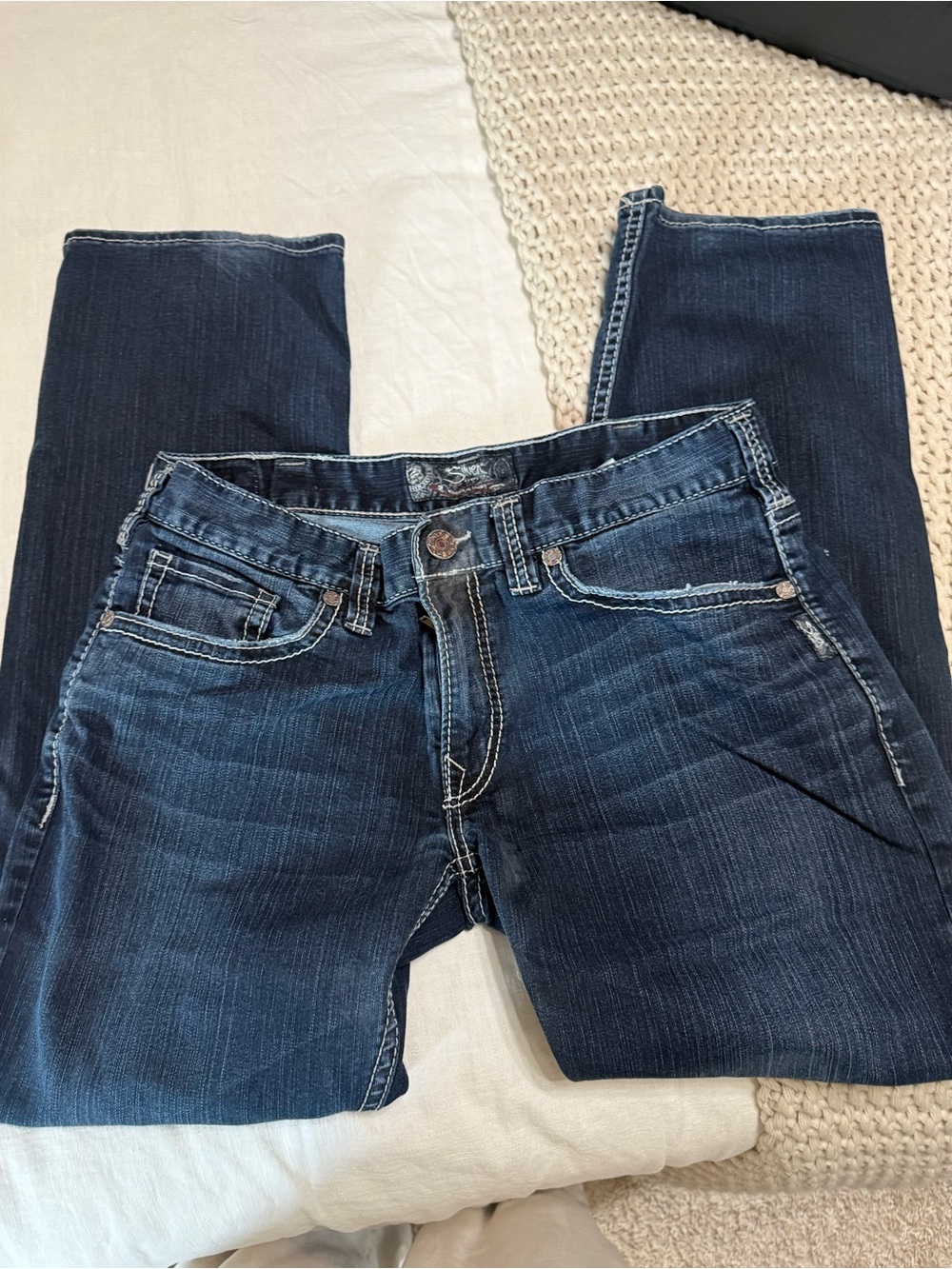 Silver Jeans Men's Dark Blue Straight Jeans